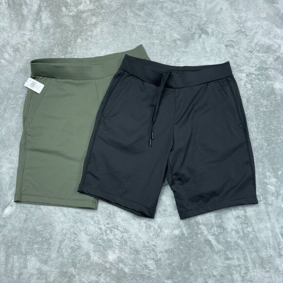 32 Degrees Mens 2 pack Cool Shorts Medium Green & Black a1503 - Picture 1 of 11